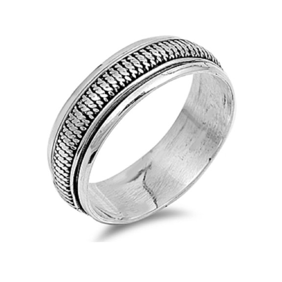 925 Sterling Silver Spinner Ring Size 11