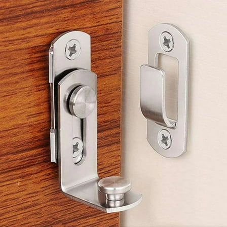 AURARMLET Silver Stainless Steel Sliding Barn Door Lock Hardware Anti-corrosion 1Pack