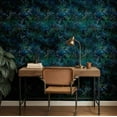 thumbnail image 3 of S4Sassy Peel and Stick Wall Covering, Outline Floral Leaf Print Removable Walls Wrap - Blue Instant Wall Makeover Mural for Bathroom, Closet Interior - Self-Adhesive Wallpaper Vinyl - 25"x60", 3 of 9