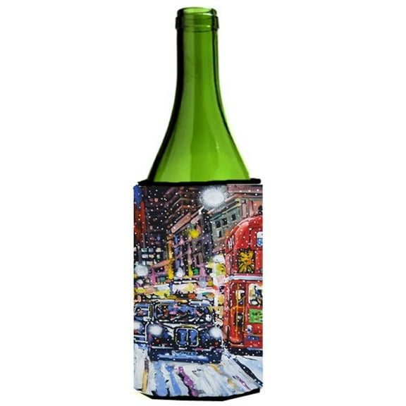London Snow by Roy Avis Wine Bottle Can cooler Hugger