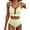 Beige, variant on Women'S 2 Piece Bikini Set U-Wire Cutout Swimsuit High Waisted Textured Beach Swim Bathing Suits Green S