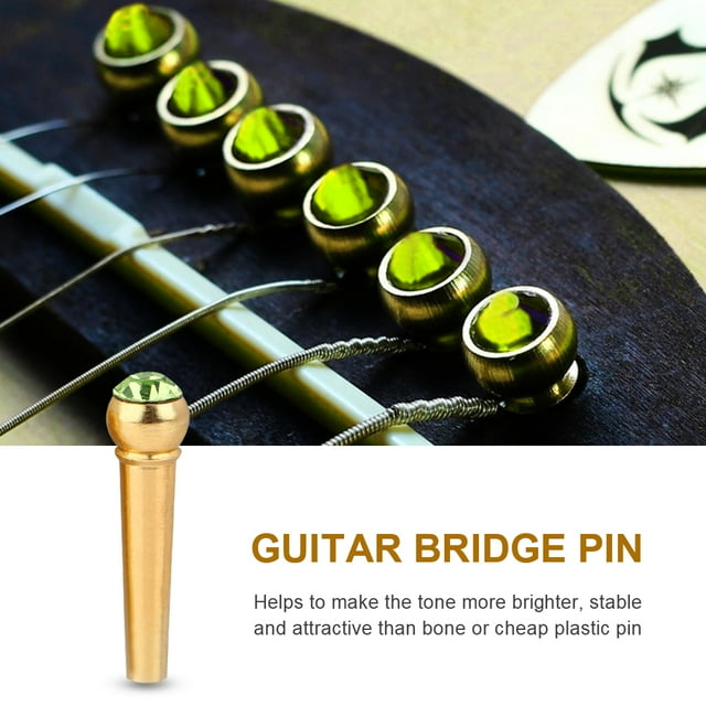 Guitar Bridge Pin,6Pcs Brass Made Guitar Bridge Pin Brass Made Bridge Pin Seamless Integration