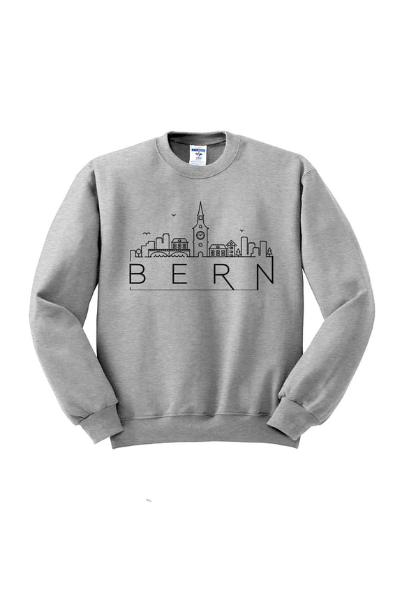 Skyline Bern Switzerland Sweatshirt Unisex Medium Grey