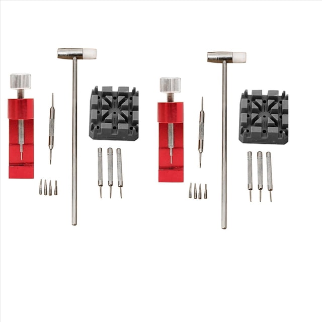 22 Piezas Reparación de Relojes Herramienta Martillo Soporte de Correa Pulsera Ajustador de Cadena Kit de Herramientas de Reparación para Hombres / Mujeres Reloj