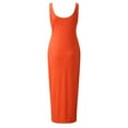 thumbnail image 5 of B91xZ Robes pour Femmes Sans Manches Col Carré Robe à Volants Taille Élastique Robe Trapèze Mini, Orange TTG, 5 of 5