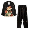 thumbnail image 6 of FOR U DESIGNS Christmas Snowman Long Sleeve Button Up Pajama Tops for Women 2 Piece Size XS Xmas Womens Button Front Jogger Pants and V-neck Tops for Women Winter, 6 of 7