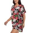 thumbnail image 2 of Xecao Skull and Roses print Swimsuit for women, Summer-ready, sporty style.Quick-dry fabric. Many sizes & colors., 2 of 9