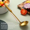 thumbnail image 3 of Gold Kitchen Ladle, Holzlrgus Titanium Golden Plating Stainless Steel Cooking Soup Ladle, Sturdy and Heavy Duty Design Ladel, Heat-proof, Easy to Store and Dishwasher Safe, 3 of 7