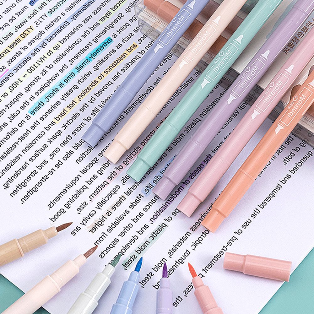 konket 25 Pcs Aesthetic Cute Highlighters with Soft Chisel Tip, Double  Ended Highlighter, Quick Dry Assorted Colors Highlighters Markers for  School
