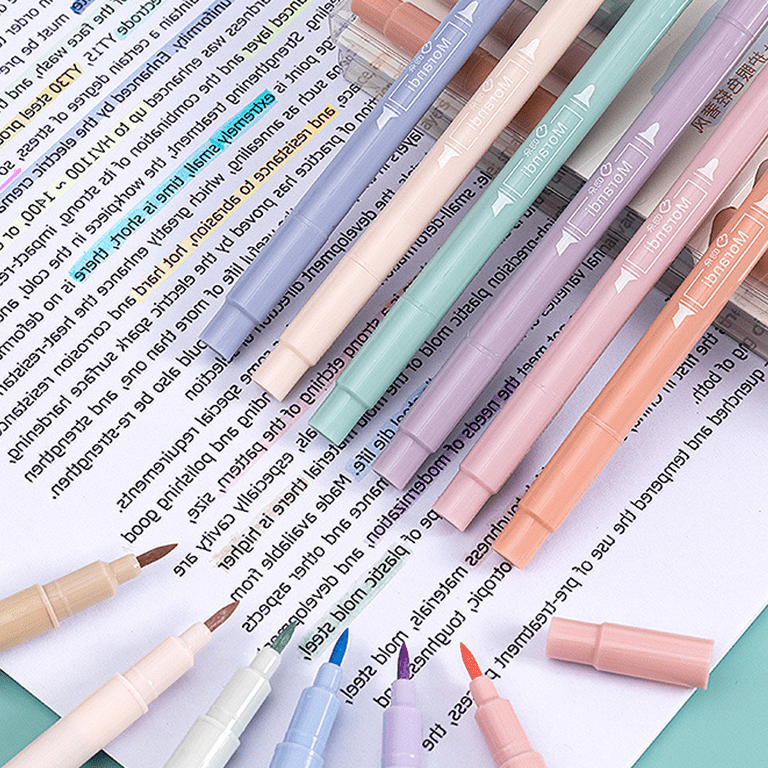 Taihexin 24 Pcs Pastel Highlighters, Soft Chisel Tip Marker Pen with Mild Assorted Colors, No Bleed Dry Fast Easy to Hold for Journal Planner Notes