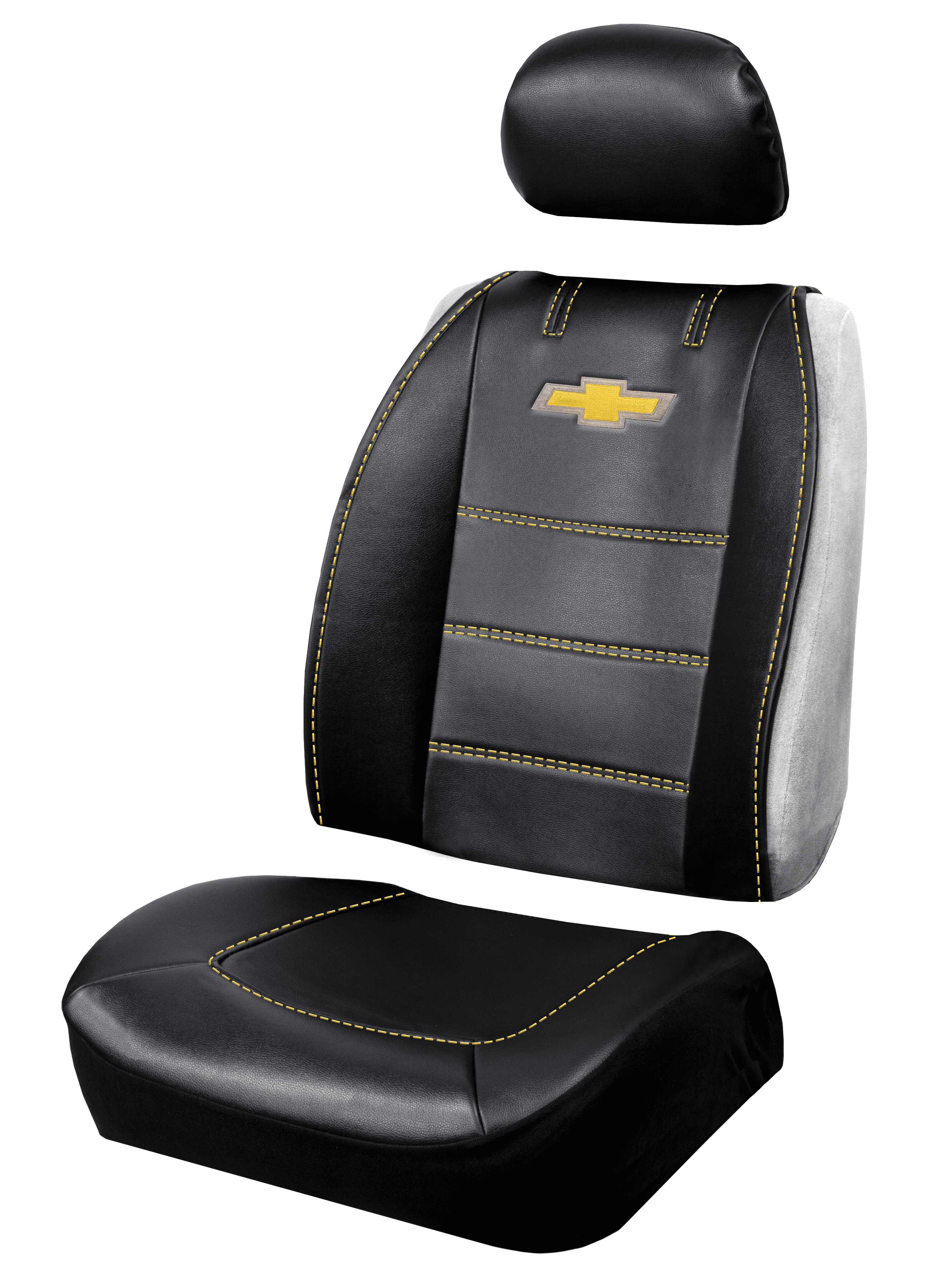 GM Accessories 19214004 Front Seat Cover Set in Ebony with Bowtie Logo