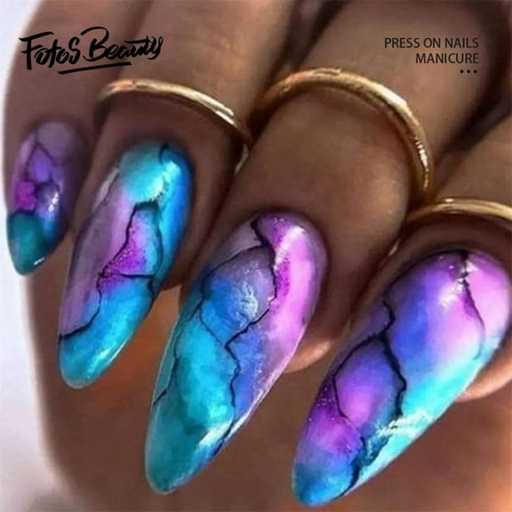 Fofosbeauty 24pcs Press on False Nails,Fake Nails for Gifts,Almond Color Shading