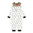 thumbnail image 2 of SwiftWear White Reindeer Print Family Pajamas Matching Onesie Set with Brown Reindeer Hood Holiday Collection, 2 of 5