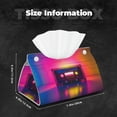 thumbnail image 4 of Kdxio Neon Cassette Tape Print Tissue Box Cover,Modern PU Leather Rectangular Tissue Box Holder for Bathroom Living Room Bedroom Office Desk Car Home, 4 of 6