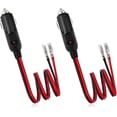 thumbnail image 1 of 2PCS Cigarette Lighter Male Plug with Leads, 12V 15A Car Cigar Plug Adapter DC Battery Charger Kit with LED Light, Heavy Duty 16 AWG Fused Replacement Socket Cord for Vehicles, 1 of 6