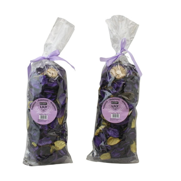 Fresh Scent Potpourri Petal Bowl And Vase Filler Home Decor 2 Large Bags 120 Grams Each (Lily)