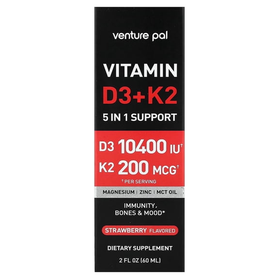 Venture Pal Vitamin D3   K2, Strawberry, 2 fl oz (60 ml)