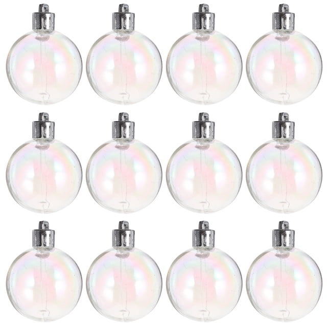 GOOHOCHY 12 bolas transparentes decorativas navideñas con burbujas perladas de colores.