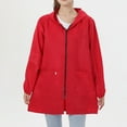 thumbnail image 5 of Rain Jacket Women, Yigetop A Zipper Pocket Coat for Women in A Short Time Womens Rain Jacket Red XL, 5 of 10