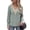 Army Green, variant on Women's V Neck Top Long Sleeve Smocked Cuff Blouse Eyelet Lace Trim for Casual Work Outings Relaxed Fit Shirt