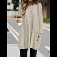 thumbnail image 4 of Camisas de Larga para Mujer Suéteres Largos con Bolsillos Tops Tipo Túnica Corte Holgado Albaricoque XXL, 4 of 8
