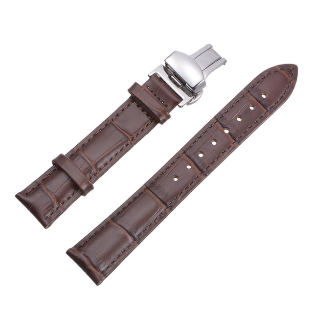 Vaca Piel Cuero Correa Reemplazo Kit Despliegue Hebilla Reloj Correa 19mm Cuero Correa con Resorte Barras, Marrón Unique Bargains ver herramientas de reparación