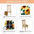 thumbnail image 4 of Sunflower Pattern Seat Covers for Dining Room Chairs Set Of 4,Stretch Printed Washable Chair Seat Cover with Elastic Ties and Button,Removable Waterproof Couch Cushion Covers, 4 of 6