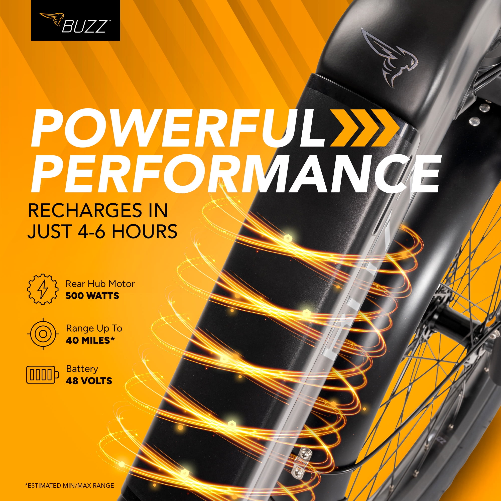 Buzz 24" Cerana 2 48V Electric Bike, Fits Riders 60"+, Matte Black, Adult, Unisex