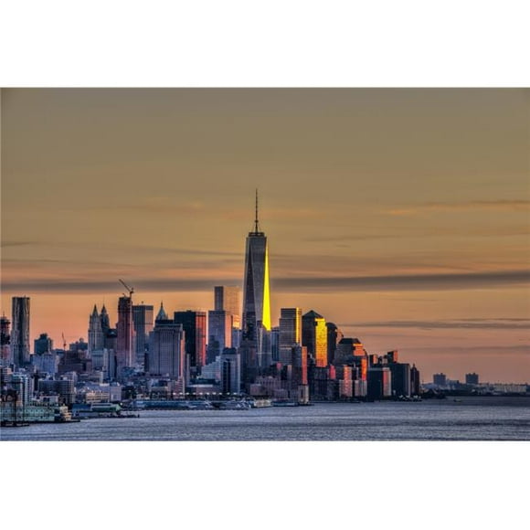 Posterazzi DPI12284568LARGE Sunset Over Lower Manhattan & The World Trade Centre - New York City United States of America Poster Print - 38 x 24 in. - Large