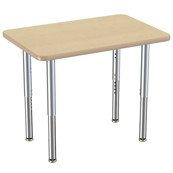 ECR4Kids 24in x 36in Rectangle Everyday T-Mold Adjustable Activity Table Maple/Maple/Silver - Super Leg