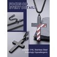 thumbnail image 5 of Bandmax Colorful American Flag Cross Pendant Necklace for Men Women Black Patriotic Inspirational Religious Necklace Jewelry Gift, 5 of 9