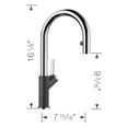 thumbnail image 2 of Urbena Pull-Down Dual-Spray Kitchen Faucet - Chrome/Anthracite, 2 of 5