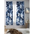 thumbnail image 5 of Navy Blue Spring Floral Curtains 72 Inch Length,Sheer Curtains for Bedroom Living Room Window Summer Flowers Watercolor Botanical Rod Pocket Drapes Kitchen Curtains Small Half Window 52"x72" 2 Panels, 5 of 6