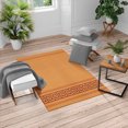thumbnail image 1 of Abstract Turkish Area Rug, Simplistic Classic Greek Inspired Pattern in Monochrome Design, Soft Carpet for Living Room Decor with Distressed Look, 2.6' x 5', Cinnamon and Orange, by Ambesonne, 1 of 4
