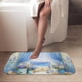 thumbnail image 4 of 1pc Blue Window View of the Sea Absorbent Non-Slip Bathroom Thickened Flannel Rug Decor,Soft,Quick Drying,Suitable For Indoor/outdoor Use,Bathrooms,Bedrooms,Kitchens,Terrace,Laundry Rooms,16"x24", 4 of 9