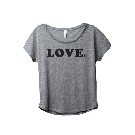 Love It Women's Fashion Slouchy Dolman T-Shirt Tee Heather Grey Large