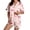 Pink, variant on Womens Pajama Sets Satin Cozy Funny Pumpkin Print Fall Short‑Sleeve Halloween Pajamas for Women Set