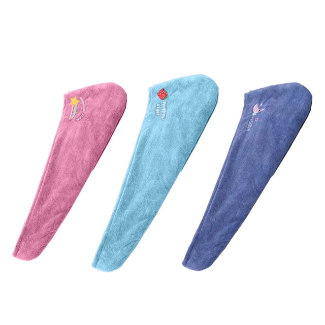 Paquete de 3 toallas para el cabello, súper absorbentes, cabello mojado de secado rápido, turbante para el cabello, cabello largo y grueso para mujeres