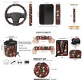 thumbnail image 7 of HUISEFOR Rose Skull Car Seat Covers Full Set for Women Men Breathable 15 Pieces Set with Car Steering Wheel Cover, Seat Belt Cover, Garbage Can, Universal Size Fit for Most Cars, 7 of 7