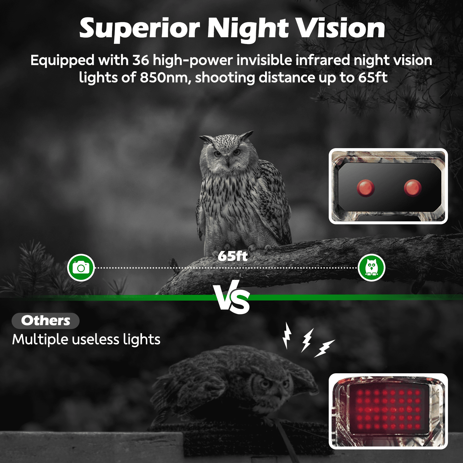 CAMPARK 2 Pack Trail Camera 4G Cellular, 1080P 32MP Hunting Game Camera Built-in SIM Card, 2.0" Screen, Lifelong Free Cloud Storage, Motion Alerts Night Vision IP66 Waterproof for Wildlife Monitoring