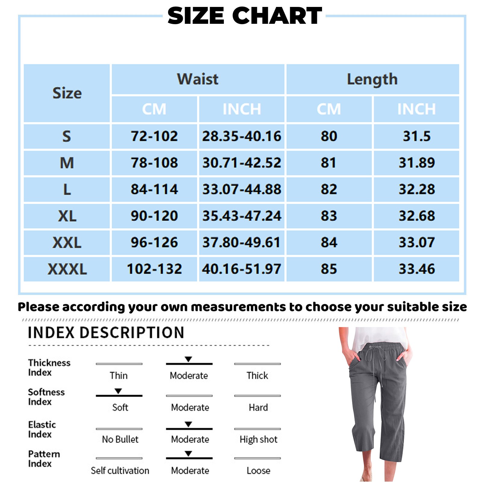 USOCUTE Capri Pants for Women Casual 2024 Summer Drawstring Elastic ...