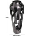 thumbnail image 4 of DecMode 19" Abstract Drip Black Aluminum Metal Vase with Melting Designed Body, 4 of 13