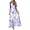 Blue, variant on Women's Printed V Neck Tie Shoulder Midi Cami Dress Ruched Bodice 100% Polyester Soft Flowy Comfort Machine washable