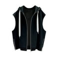 thumbnail image 2 of Men's Hoodies With Zipper Big And Tall Under $10 Casual Solid Color Sleeveless Pullover Hooded Zipper Sleeveless Hooded Blouse, 2 of 4