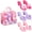 Pastel, variant on 6pc Dress Up Royalty Shoes with Heels Set in Carrying Bag - Fits Toddler Shoe Size 7-10 - Toddler Girls Kids Toys Role Play Playset