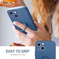 thumbnail image 2 of Case for iPhone 13 Case with Ring Stand [360°Rotatable Ring Holder Magnetic Kickstand] [Support Car Mount] Slim Soft Rubber Shockproof Protective Phone Case Cover for Women Men, Denim Blue, 2 of 14