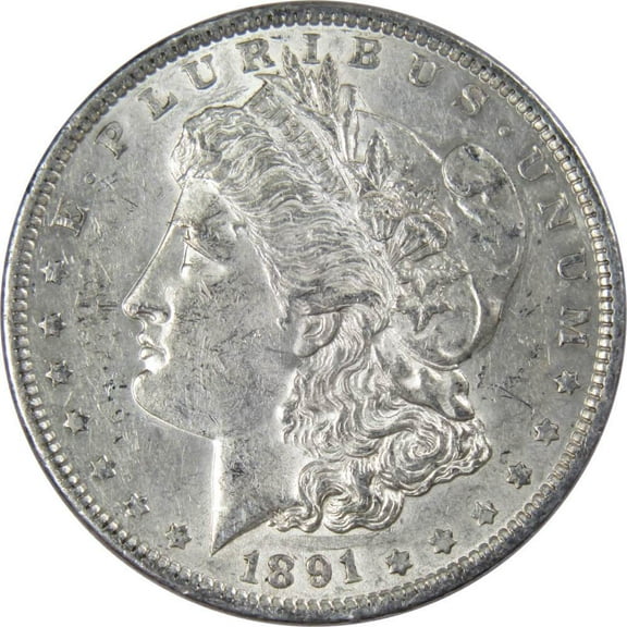 1891 Morgan Dollar AU About Uncirculated 90% Silver $1 US Coin Collectible