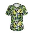 thumbnail image 2 of Uemuo Football Doodle Printed Women's Classic V-Neck T-Shirt - Soft, Breathable, Moisture-Wicking, Perfect for Casual, Office, Travel, and Everyday Wear-Medium, 2 of 5