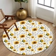 thumbnail image 2 of Large Round Rug 8Ft Washable Non-Slip, Sunflower Circle Area Rugs for Living Room Bedroom, Summer Botanical Farmhouse Floral Elegant Indoor Floor Mats Carpet Runner for Home Decor, 2 of 8