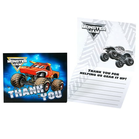 Monster Jam Party Supplies Thank You Notes 8 Walmart Com